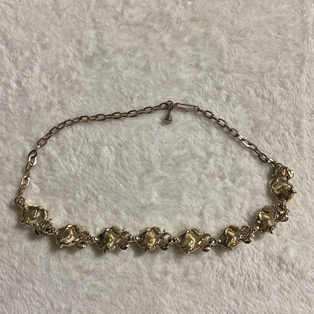 Stunning Celluloid Roses Rhinestone Necklace - Picture 5 of 5